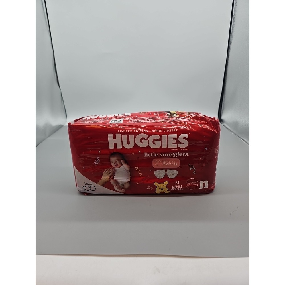 Huggies Little Snugglers Sz‎ N Newborn Disney Baby Diapers 31 Count  Up to 10lbs